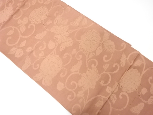 JAPANESE KIMONO / ANTIQUE FUKURO OBI / SILK / WOVEN FLOWER ARABESQUE